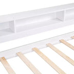 Divano Letto con Due Letti Estraibili e Scaffali, Struttura per Divano Letto in Legno con Design di Ricarica USB e 1 Luce Gratis,