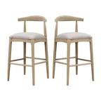 Sgabelli da bar imbottiti Christopher Knight Home Nyra in legno di gomma in stile Mid-Century Modern (set da 2)
