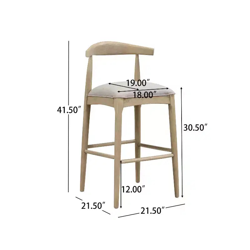 Sgabelli da bar imbottiti Christopher Knight Home Nyra in legno di gomma in stile Mid-Century Modern (set da 2)