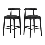 Sgabelli da bar imbottiti Christopher Knight Home Nyra in legno di gomma in stile Mid-Century Modern (set da 2)