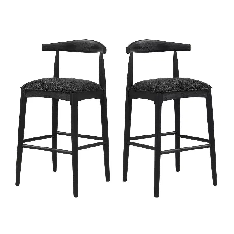 Sgabelli da bar imbottiti Christopher Knight Home Nyra in legno di gomma in stile Mid-Century Modern (set da 2)
