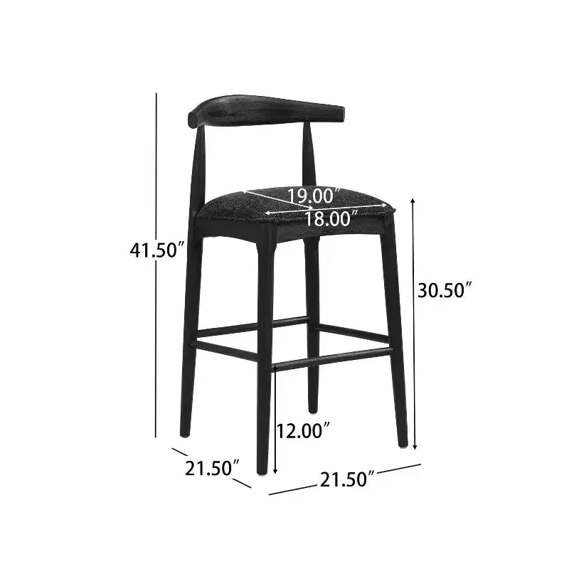 Sgabelli da bar imbottiti Christopher Knight Home Nyra in legno di gomma in stile Mid-Century Modern (set da 2)