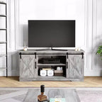 Mobile TV, porta TV da 58 pollici per TV da 65 pollici, mobile TV con ante scorrevoli in stile rustico, consolle multimediale industriale, credenza portaoggetti per soggiorno