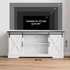 Mobile TV, porta TV da 58 pollici per TV da 65 pollici, mobile TV con ante scorrevoli in stile rustico, consolle multimediale industriale, credenza portaoggetti per soggiorno