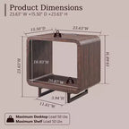 Tavolino con Stazione di Ricarica, Comodino in Legno da 60 cm con Ripiano Aperto, Tavolino Moderno per Soggiorno, Camera da Letto