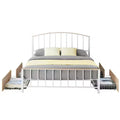 GustoWave Modern Metal Bed Frame with 4 Storage Drawers, Classic Metal Platform Bed Frame, No Noise