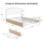 GustoWave Letto in metallo moderno con 4 cassetti contenitore, Classico letto a piattaforma in metallo, Silenzioso