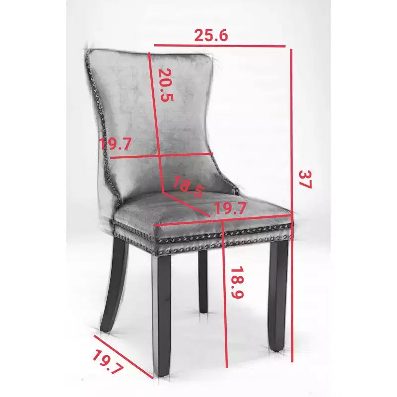 Sedie da Pranzo Set da 2, Sedie da Sala da Pranzo con Schienale Alto, Rivetti Decorativi, Sedia da Cucina con Cuscino in Schiuma ad Alta Elasticità