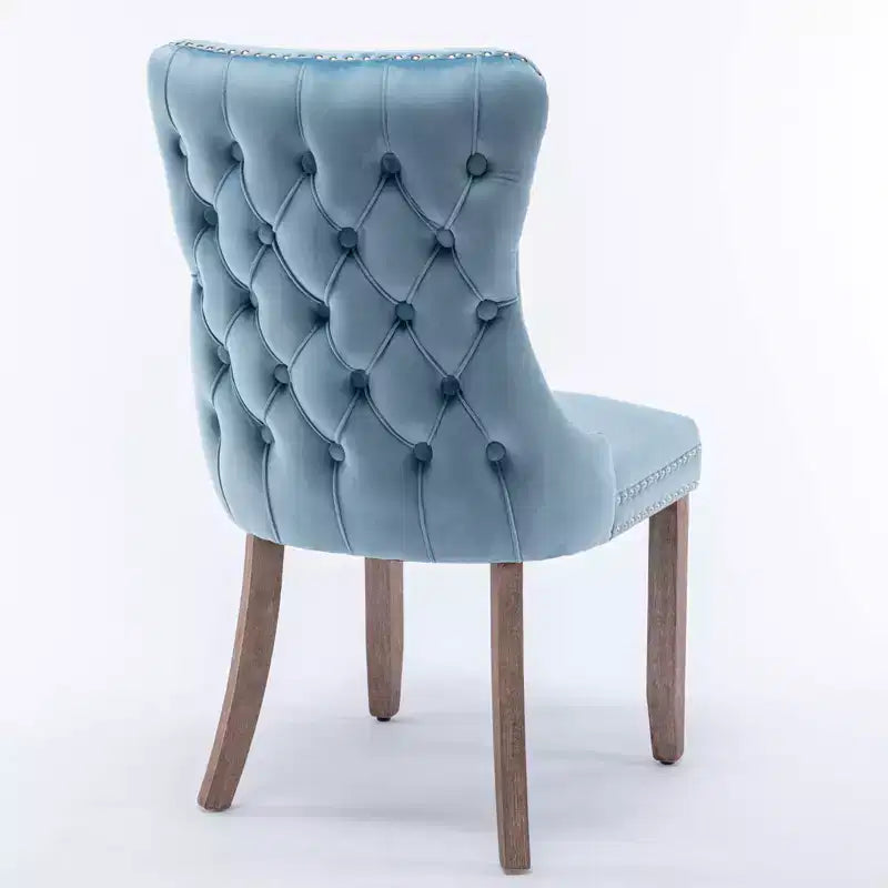 Sedie da Pranzo Set da 2, Sedie da Sala da Pranzo con Schienale Alto, Rivetti Decorativi, Sedia da Cucina con Cuscino in Schiuma ad Alta Elasticità