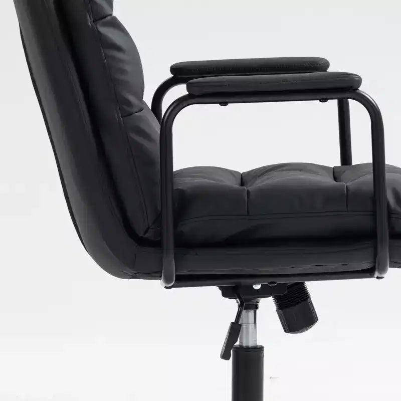 Sedia da ufficio MAYEERTY Mid-Back - in pelle PU, ergonomica, braccioli imbottiti, reclinabile a 40 gradi, girevole con rotelle