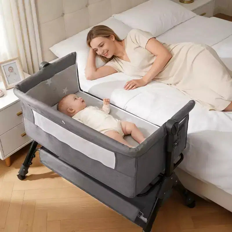 Kmaier Culla per neonati 3 in 1, culla da comodino, facile da montare e piegare, culla portatile