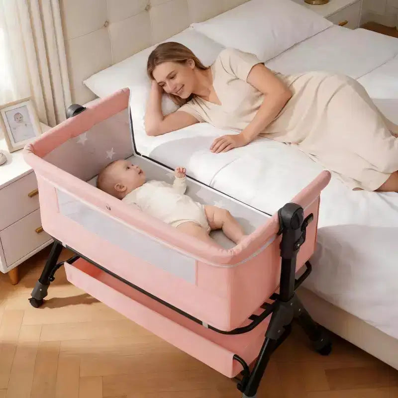 Kmaier Culla per neonati 3 in 1, culla da comodino, facile da montare e piegare, culla portatile
