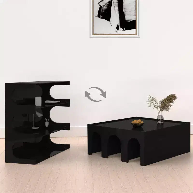 Libreria da pavimento a 4 ripiani in stile Mid-Century, scaffale aperto rustico e organizer per soggiorno, camera da letto o ufficio