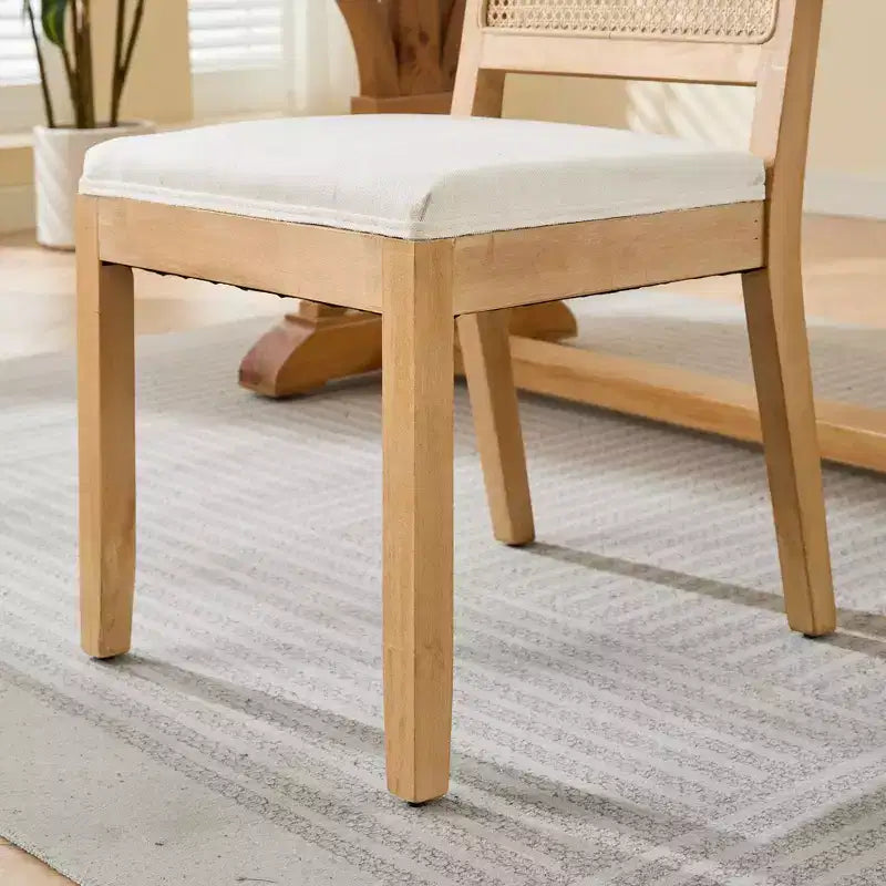 MAYEERTY Sedie da pranzo decorazione francese - Stile Luigi, schienale quadrato, struttura in legno massello intagliato, set da 2