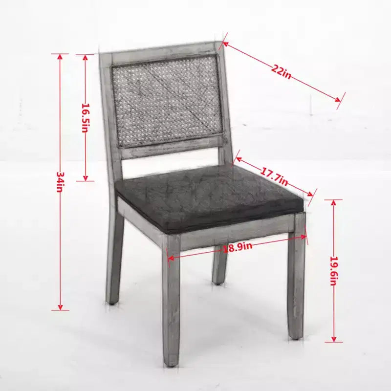 MAYEERTY Sedie da pranzo decorazione francese - Stile Luigi, schienale quadrato, struttura in legno massello intagliato, set da 2