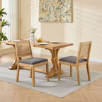 MAYEERTY Sedie da pranzo decorazione francese - Stile Luigi, schienale quadrato, struttura in legno massello intagliato, set da 2