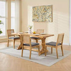 MAYEERTY Sedie da pranzo decorazione francese - Stile Luigi, schienale quadrato, struttura in legno massello intagliato, set da 2