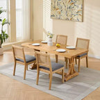 MAYEERTY Sedie da pranzo decorazione francese - Stile Luigi, schienale quadrato, struttura in legno massello intagliato, set da 2