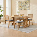 MAYEERTY Sedie da pranzo decorazione francese - Stile Luigi, schienale quadrato, struttura in legno massello intagliato, set da 2