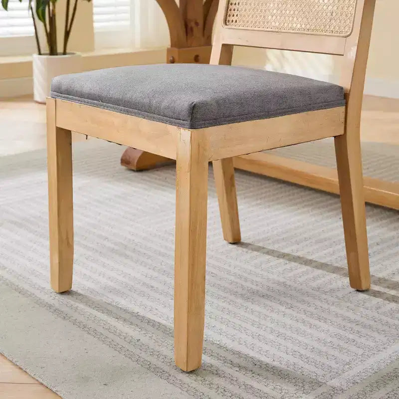 MAYEERTY Sedie da pranzo decorazione francese - Stile Luigi, schienale quadrato, struttura in legno massello intagliato, set da 2