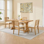 MAYEERTY Sedie da pranzo decorazione francese - Stile Luigi, schienale quadrato, struttura in legno massello intagliato, set da 2