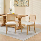 MAYEERTY Sedie da pranzo decorazione francese - Stile Luigi, schienale quadrato, struttura in legno massello intagliato, set da 2