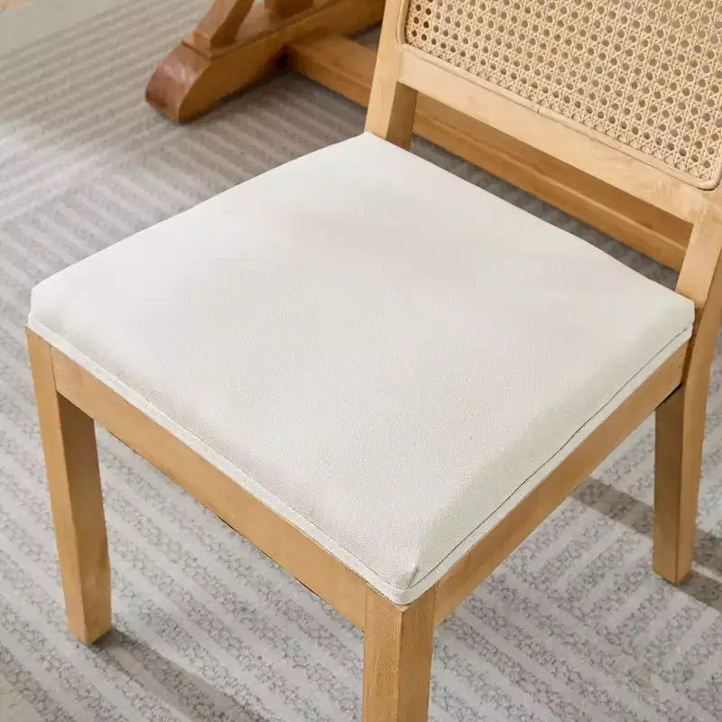 MAYEERTY Sedie da pranzo decorazione francese - Stile Luigi, schienale quadrato, struttura in legno massello intagliato, set da 2