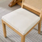 MAYEERTY Sedie da pranzo decorazione francese - Stile Luigi, schienale quadrato, struttura in legno massello intagliato, set da 2