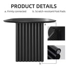 PexFix 79 Tavolo da pranzo ovale per 6-8 persone, tavolo da cucina in legno con piano antigraffio e gambe a righe, stile moderno rustico per soggiorno e cucina, nero