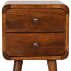 Comodino HomeRoots 22 in legno massiccio marrone con due cassetti