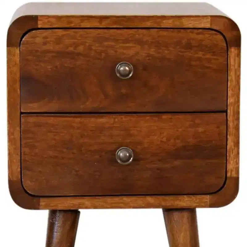 Comodino HomeRoots 22 in legno massiccio marrone con due cassetti