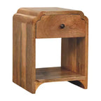 HomeRoots Comodino con un cassetto in legno massello di quercia da 16 pollici con bordo smerlato