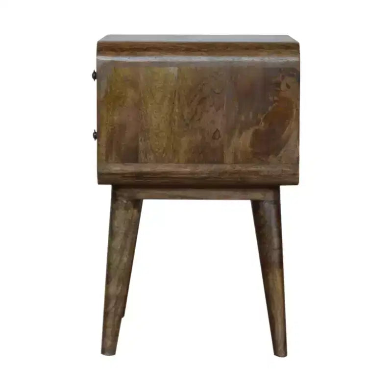 HomeRoots comodino a due cassetti in legno massello naturale anticato 22