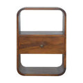 HomeRoots 22 Brown Solid Wood One Drawer Nightstand