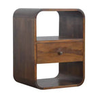 HomeRoots 22 comodino a un cassetto in legno massello marrone