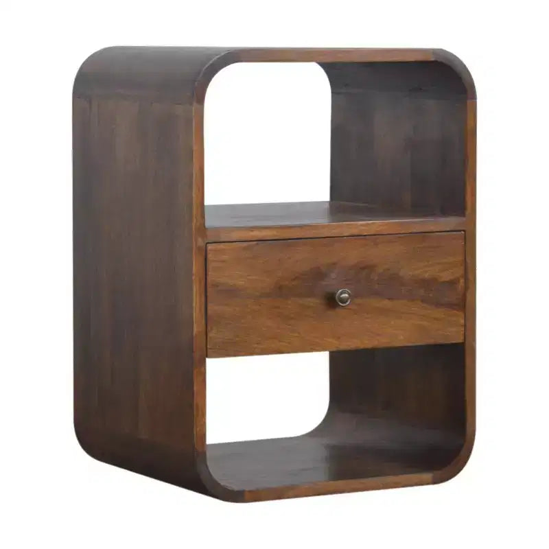 HomeRoots 22 comodino a un cassetto in legno massello marrone