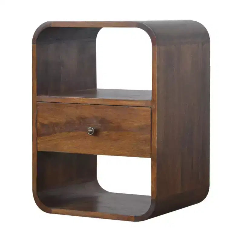 HomeRoots 22 comodino a un cassetto in legno massello marrone