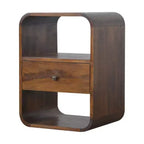 HomeRoots 22 comodino a un cassetto in legno massello marrone