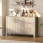 Mobile contenitore grande a scanalature da 47 pollici, credenza a buffet, mobile bar, credenza in legno con 3 cassetti per cucina, soggiorno, ingresso