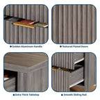Mobile contenitore grande a scanalature da 47 pollici, credenza a buffet, mobile bar, credenza in legno con 3 cassetti per cucina, soggiorno, ingresso