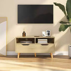 vidaXL Mobile TV - Rovere Sonoma Marrone - Robusto e Stabile - Materiale in Legno Ingegnerizzato - Stile Scandinavo - Ampio Spazio di Archiviazione