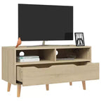 vidaXL Mobile TV - Rovere Sonoma Marrone - Robusto e Stabile - Materiale in Legno Ingegnerizzato - Stile Scandinavo - Ampio Spazio di Archiviazione