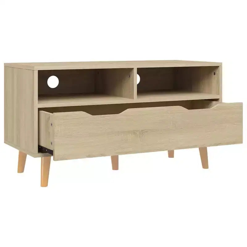 vidaXL Mobile TV - Rovere Sonoma Marrone - Robusto e Stabile - Materiale in Legno Ingegnerizzato - Stile Scandinavo - Ampio Spazio di Archiviazione