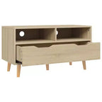 vidaXL Mobile TV - Rovere Sonoma Marrone - Robusto e Stabile - Materiale in Legno Ingegnerizzato - Stile Scandinavo - Ampio Spazio di Archiviazione