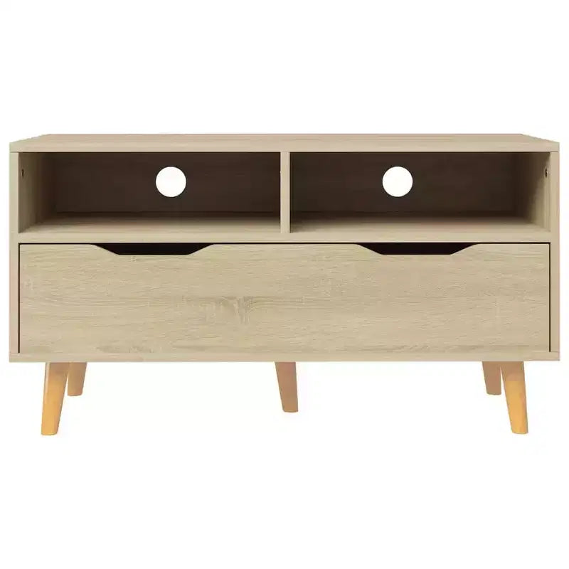 vidaXL Mobile TV - Rovere Sonoma Marrone - Robusto e Stabile - Materiale in Legno Ingegnerizzato - Stile Scandinavo - Ampio Spazio di Archiviazione