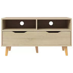 vidaXL Mobile TV - Rovere Sonoma Marrone - Robusto e Stabile - Materiale in Legno Ingegnerizzato - Stile Scandinavo - Ampio Spazio di Archiviazione