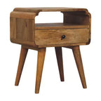HomeRoots Comodino con 1 Cassetto in Legno Massello Marrone Chiaro 22