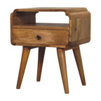 HomeRoots Comodino con 1 Cassetto in Legno Massello Marrone Chiaro 22