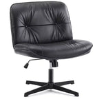 Sedia moderna Okak Criss Cross senza braccioli, sedia da ufficio con seduta extra-large, sedia girevole regolabile in altezza per studio, sala lettura