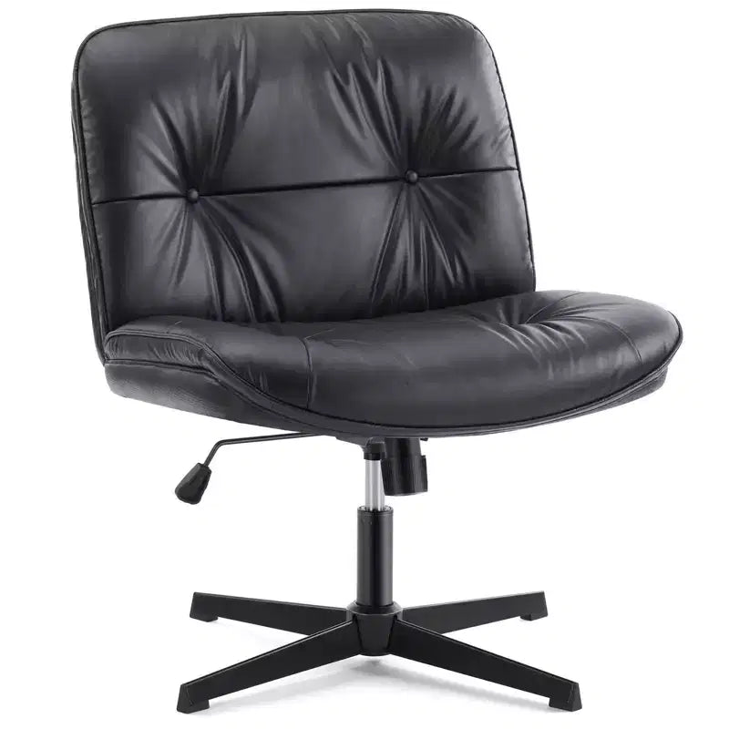Sedia moderna Okak Criss Cross senza braccioli, sedia da ufficio con seduta extra-large, sedia girevole regolabile in altezza per studio, sala lettura